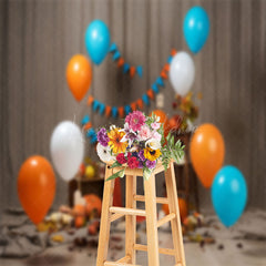 Lofaris Leaves Balloon Pumpkin Halloween Cake Smash Backdrop