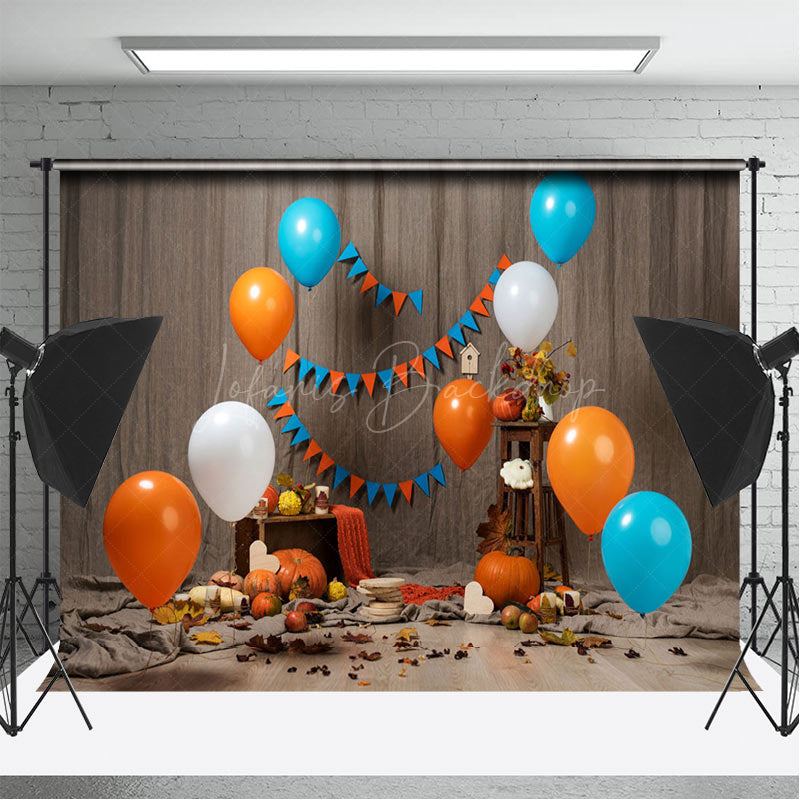 Lofaris Leaves Balloon Pumpkin Halloween Cake Smash Backdrop