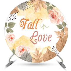 Lofaris Leaves Floral Fall In Love Round Wedding Backdrop