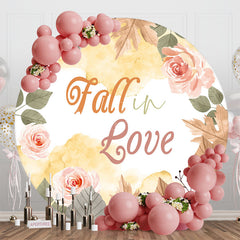 Lofaris Leaves Floral Fall In Love Round Wedding Backdrop