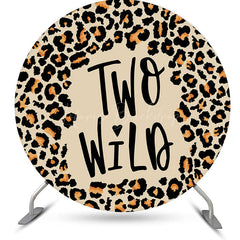 Lofaris Leopard Two Wild Animals Round Birthday Backdrop