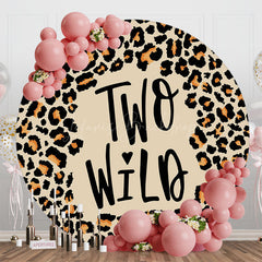 Lofaris Leopard Two Wild Animals Round Birthday Backdrop