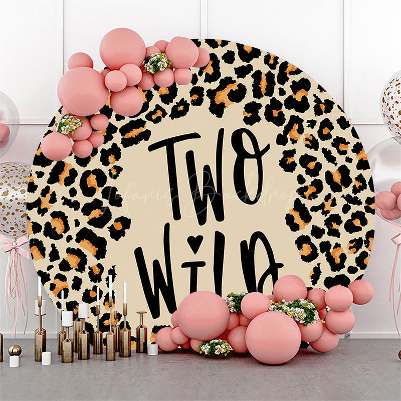 Lofaris Leopard Two Wild Animals Round Birthday Backdrop