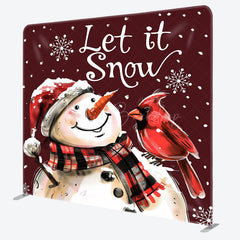 Lofaris Let It Snow Snowman Christmas Pillow Cover Backdrop