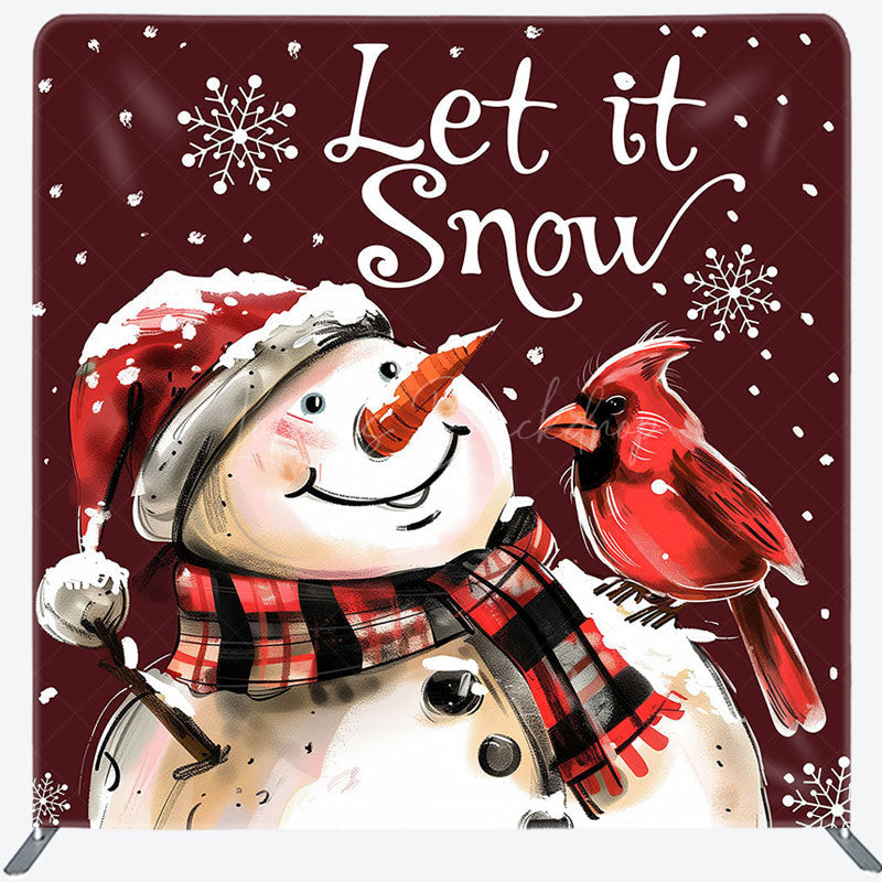 Lofaris Let It Snow Snowman Christmas Pillow Cover Backdrop