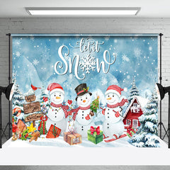 Lofaris Let It Snow Snowman Gift Hollyjolly Xmas Backdrop