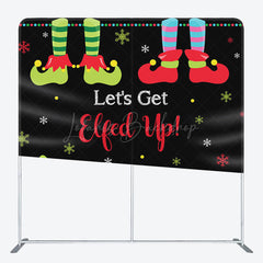 Lofaris Lets Get Elfed Clown Candy Cane Pillow Case Backdrop