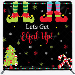 Lofaris Lets Get Elfed Clown Candy Cane Pillow Case Backdrop