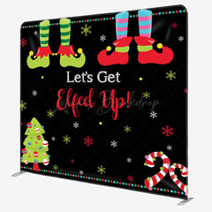 Lofaris Lets Get Elfed Clown Candy Cane Pillow Case Backdrop