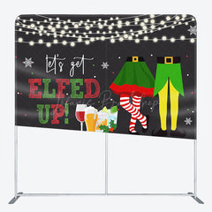 Lofaris Lets Get Elfed Up Pillow Cover Christmas Backdrop