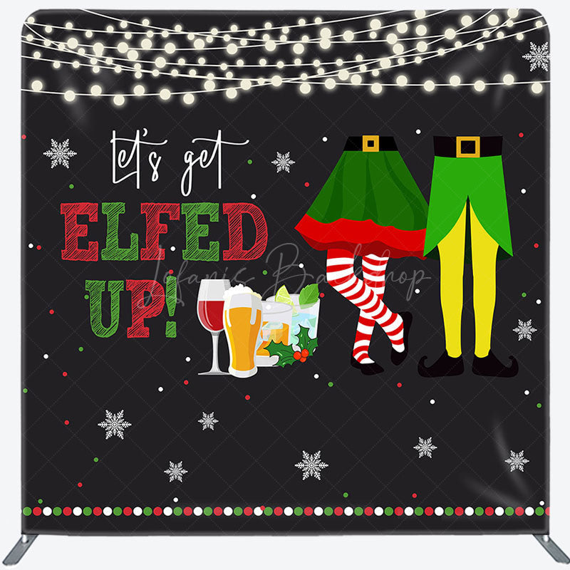 Lofaris Lets Get Elfed Up Pillow Cover Christmas Backdrop