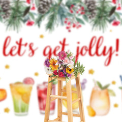 Lofaris Lets Get Jolly Cherry Fruit Drinks Christmas Backdrop