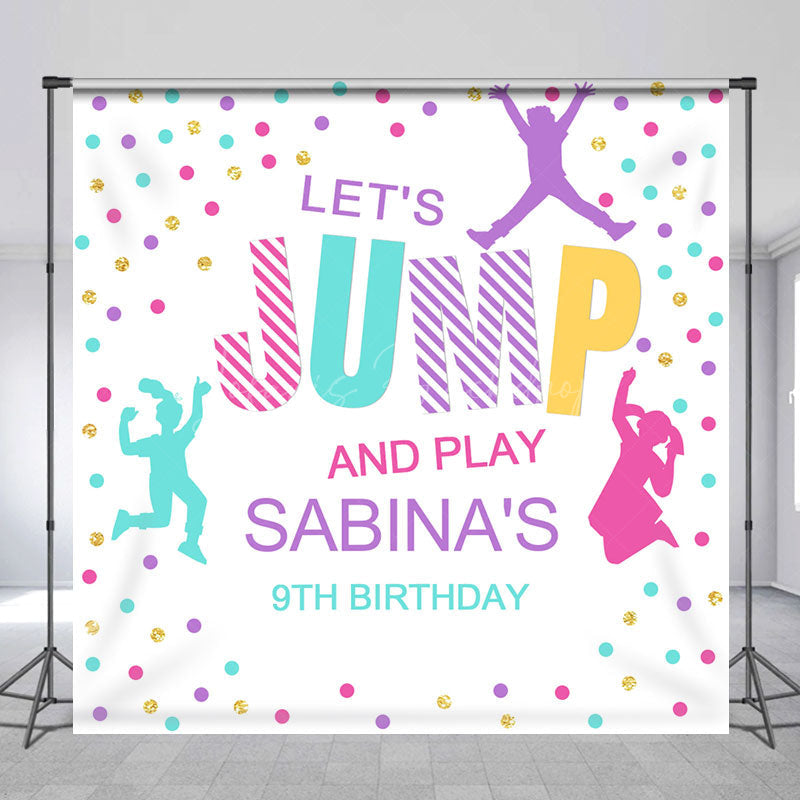 Lofaris Lets Jump And Play Game Custom 9th Birthday Backdrop