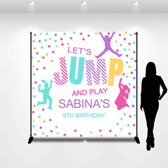 Lofaris Lets Jump And Play Game Custom 9th Birthday Backdrop