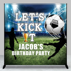 Lofaris Lets Kick It Football Field Custom Birthday Backdrop