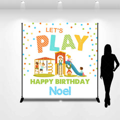 Lofaris Lets Play Playground Custom Name Birthday Backdrop