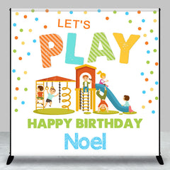 Lofaris Lets Play Playground Custom Name Birthday Backdrop