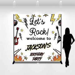 Lofaris Lets Rock Musical Custom Birthday Party Backdrop