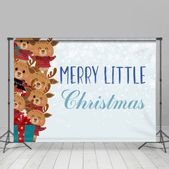 Lofaris Light Blue Snowflakes Elks Gift Christmas Backdrop