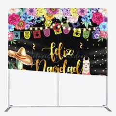 Lofaris Light Floral Lamp Feliz Navidad Pillow Case Backdrop