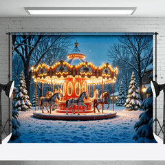 Lofaris Light Glitter Carousel Window Christmas Backdrop