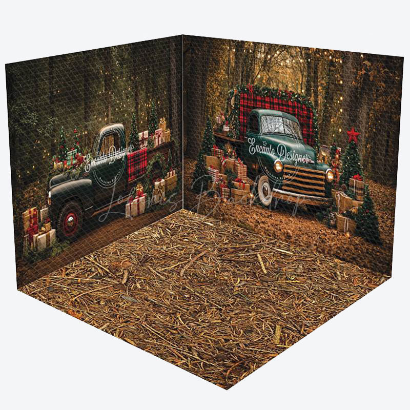 Lofaris Light Hayfield Christmas Car Gifts Room Set Backdrop