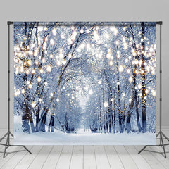 Lofaris Light Heavy Snwoy Field Forest Room Set Backdrop