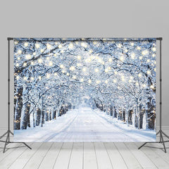 Lofaris Light Heavy Snwoy Field Forest Room Set Backdrop