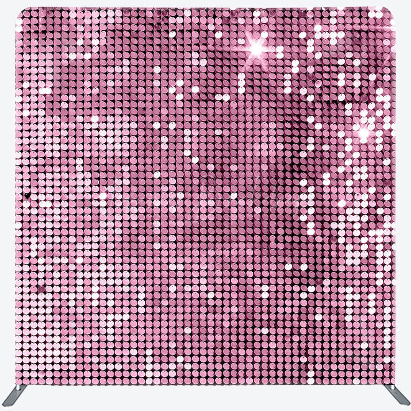 Lofaris Light Pink Sequins Glitter Party Pillow Case Backdrop