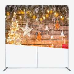 Lofaris Light Shiny Wooden Christmas Pillow Cover Backdrop