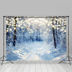 Lofaris Light Snowy Silent Forest Winter Scenery Backdrop