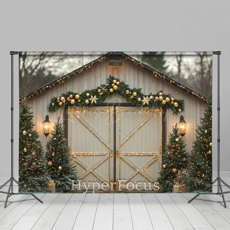 Lofaris Light Sparke Wooden Door Christmas Photo Backdrop