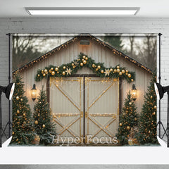 Lofaris Light Sparke Wooden Door Christmas Photo Backdrop