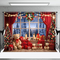 Lofaris Light Strip Bears Tree Gifts Christmas Vibe Backdrop