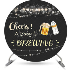 Lofaris Light Strip Cheers A Baby Is Brewing Round Backdrop