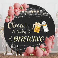 Lofaris Light Strip Cheers A Baby Is Brewing Round Backdrop