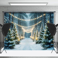 Lofaris Light Strip Winter Forest Path Christmas Backdrop