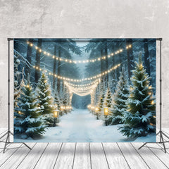 Lofaris Light Strip Winter Forest Path Christmas Backdrop