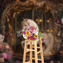 Lofaris Light Twinkling Floral Fairy Tale Carousel Backdrop