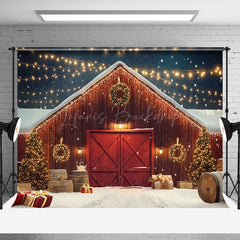 Lofaris Light Twinkling Night Barn Door Christmas Backdrop