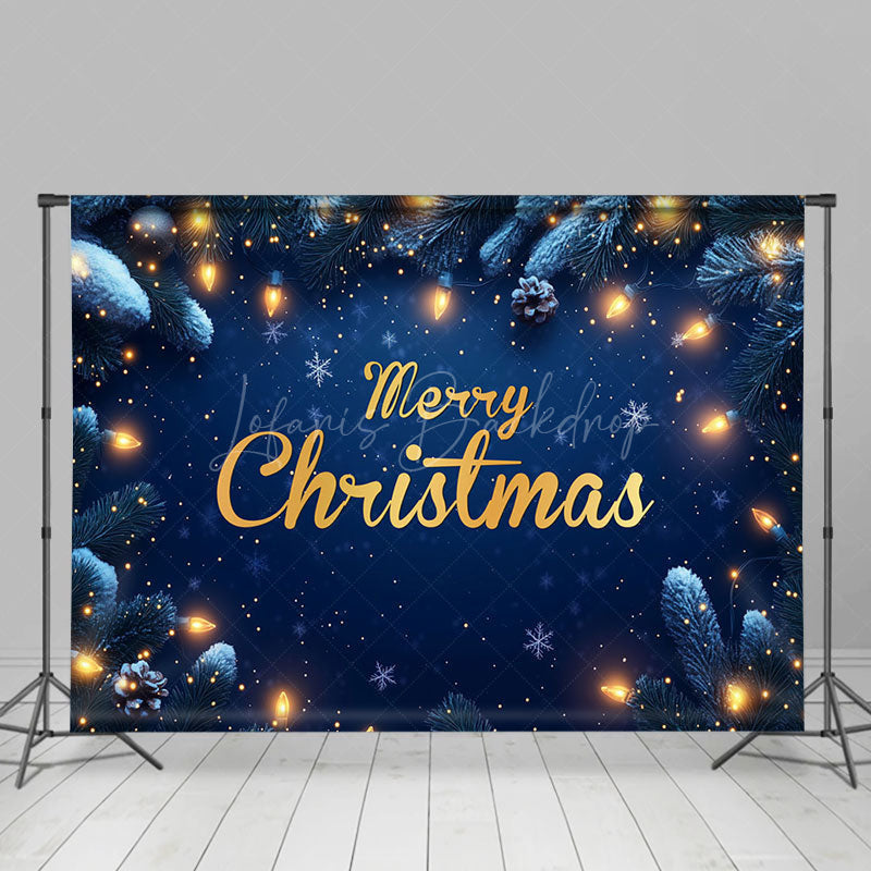 Lofaris Light Twinkling Snowy Night Merry Christmas Backdrop