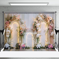 Lofaris Light White Arch Romantic Floral Wedding Backdrop