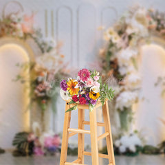 Lofaris Light White Arch Romantic Floral Wedding Backdrop