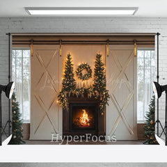 Lofaris Light Xmas Tree Fireplace Indoor Christmas Backdrop