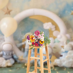 Lofaris Lighted Balloons Stars Astronaut Cake Smash Backdrop