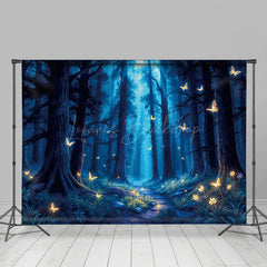 Lofaris Lighted Butterfly Night Forest Photography Backdrop