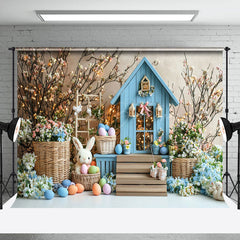 Lofaris Lighted Floral Rabbit Hutch Eggs Easter Backdrop