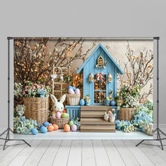 Lofaris Lighted Floral Rabbit Hutch Eggs Easter Backdrop