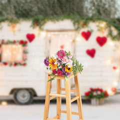 Lofaris Lighted Motor Home Greenery Valentines Day Backdrop