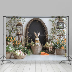 Lofaris Lighted Rabbit Hutch Greenery Floral Easter Backdrop